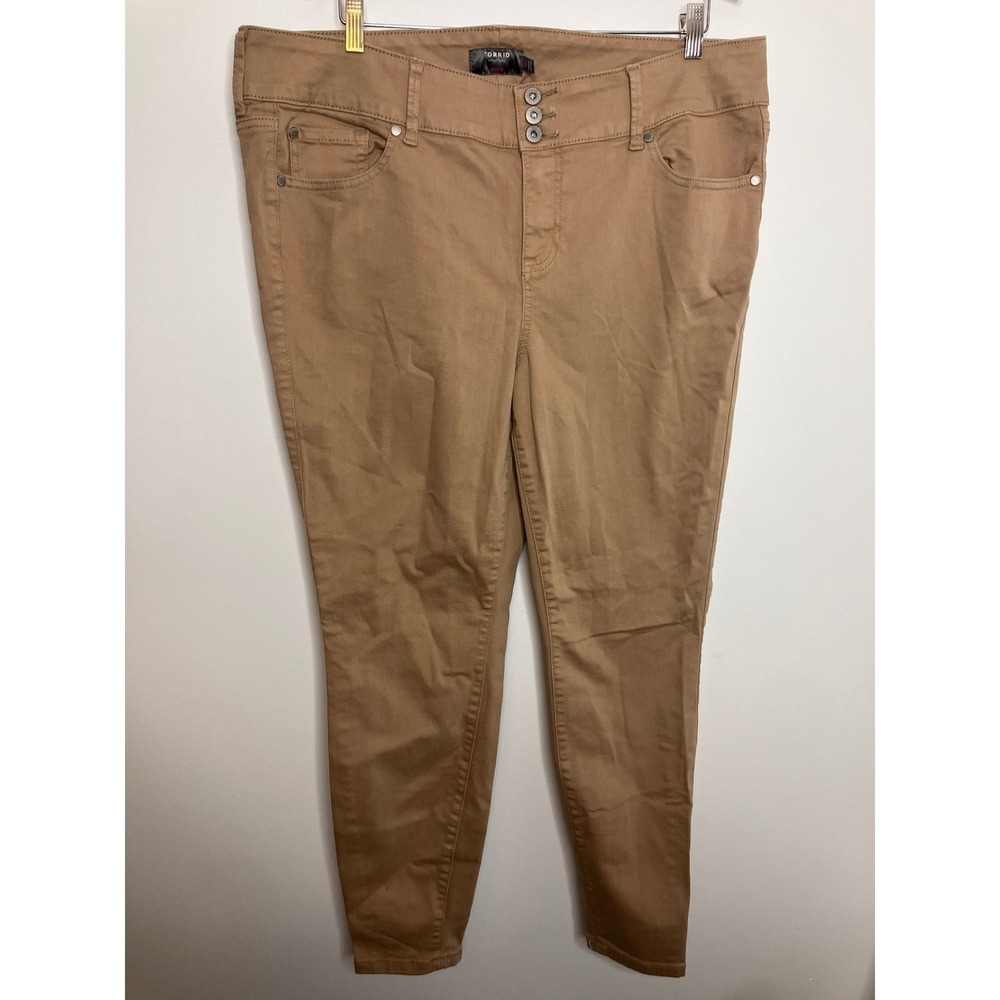 Torrid Jegging Women 18R Tan Excellent High Waist Skinny Khaki Stretch Pants